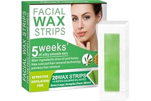 YSCFHSHC Wax Strips for Face - 98% Natural Formula for Sensitive Skin, Facial Hair Removal for Women - Gently and Quickly Removes Hair from Eyebrows, Lips, Body, Legs, and Bikini Line- Hypoallergenic