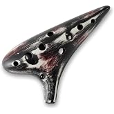 Joy of Wood Thrush 12 Hole Alto C Sweet Potato Ocarina Pottery Ocarina with a Protective Bag and Songbooks (Vintage Burgundy)