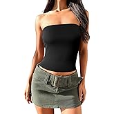 Imily Bela Womens Summer Tube Tops Strapless No Pad Clubwear Y2K Going Out Stretchy Basic Casual Cami Tops