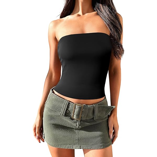 ToBeInStyle Women's Basic Cotton Blend Tube Top Bandeau with