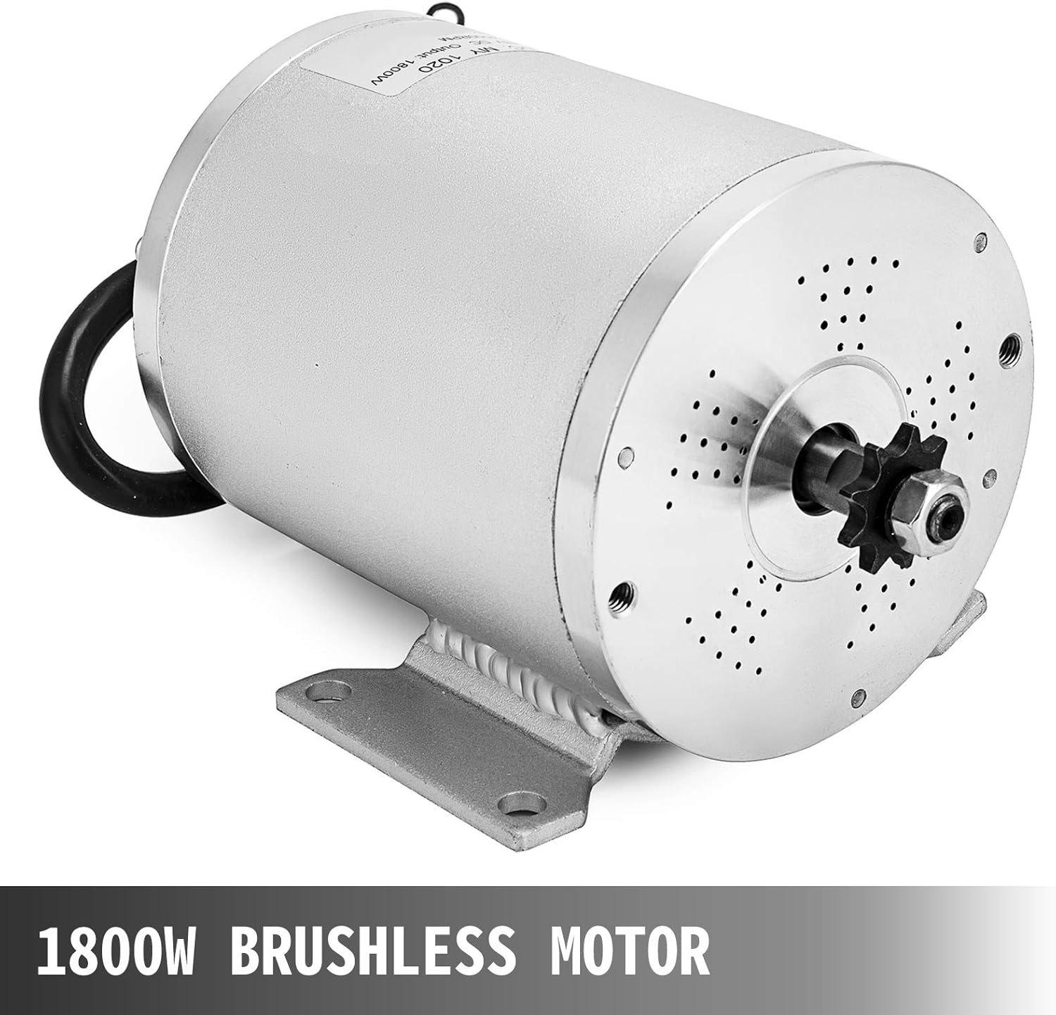 Mophorn 1800W Electric Brushless DC Motor Kit 48V High Speed Brushless Motor with 32A Speed Controller and Throttle Grip Kit for Go Karts E-bike Electric Throttle Motorcycle Scooter and More (1800W) - - 
