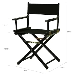 Casual Home Director's Chair ,Black Frame/Black