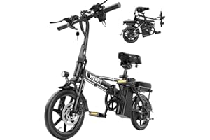 WERHY 14'' Electric Bike for Adults 750W Peak Motor, 499.2/749Wh Removable Battery Up to 35/55Miles(Pedal-Assist), 22 mph Folding Ebike, Electric Bicycles, Mini E Bikes for Adults and Teens