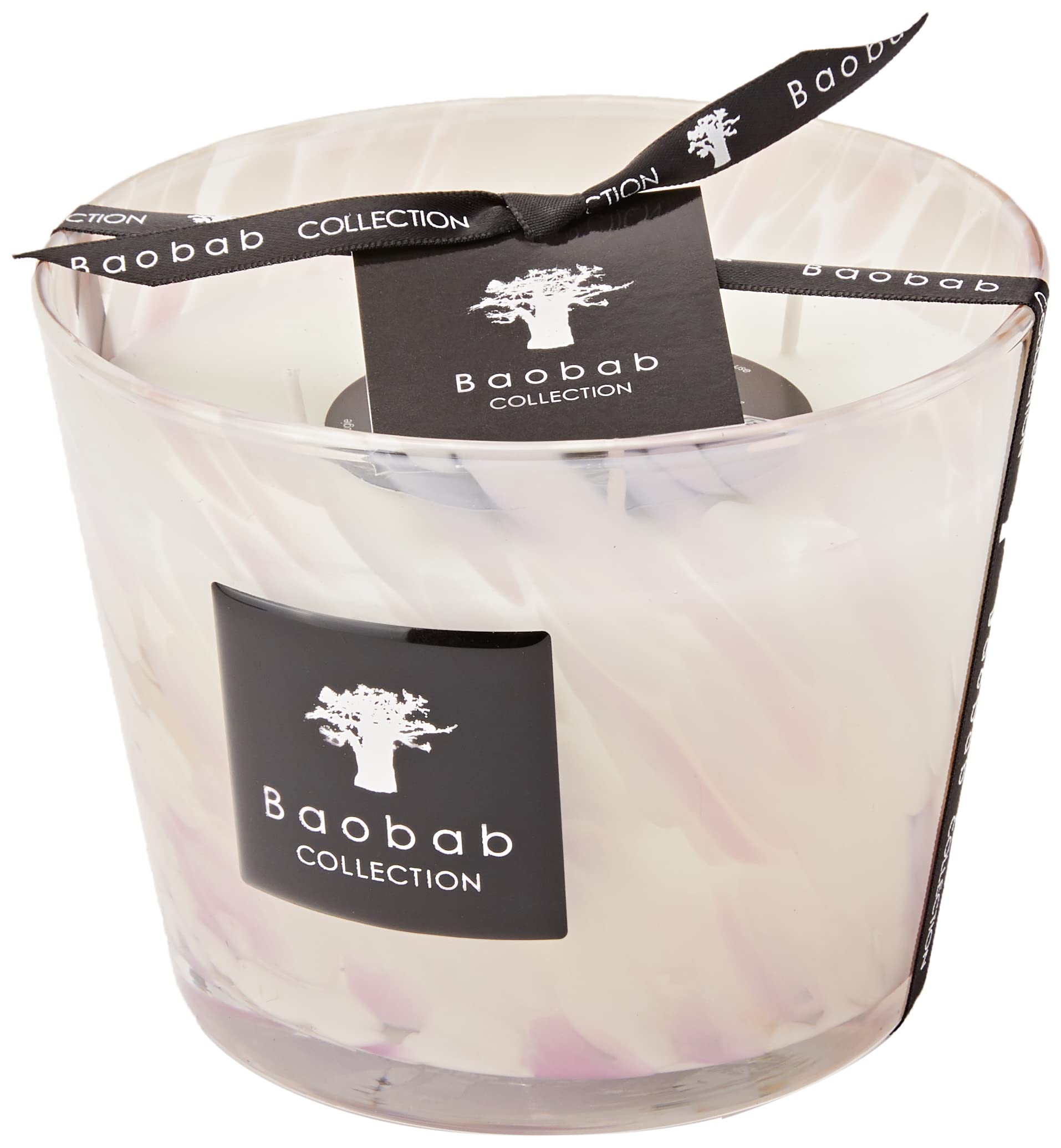 Baobab MAX10PB Pearls white candle, candle wax, 10 x 7 x 10 cm