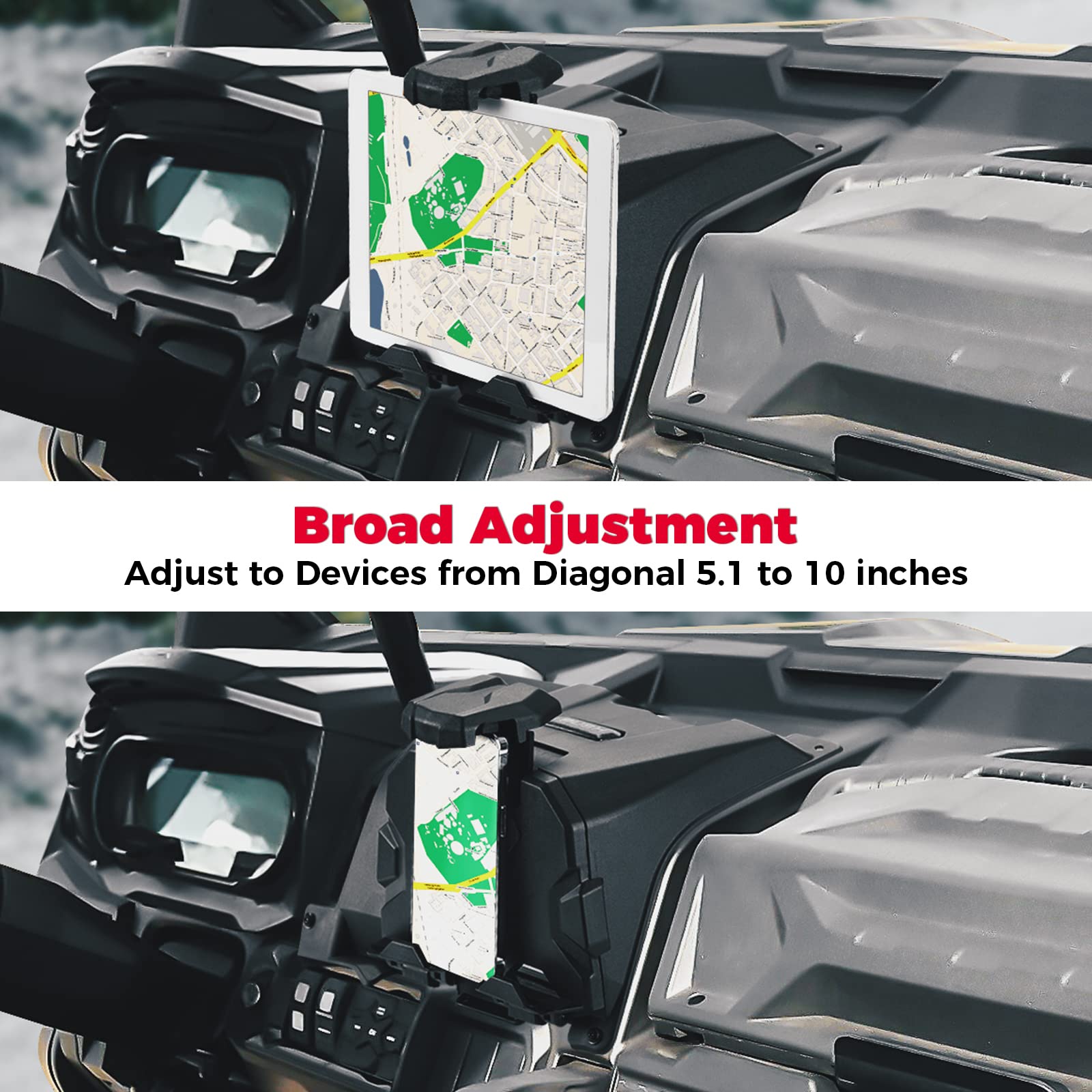 KEMIMOTO Electronic Device Holder with Storage Integrated, Phone Holder Tablet Mount Dashboard Storage Box, NOT Fit Defrost Heat Ventilation System, Compatible with Can-Am Defender 2016-2022