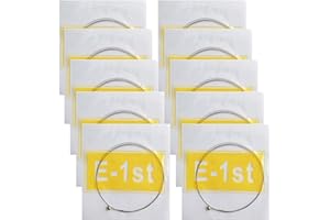 Vencetmat Electric Guitar High E Strings .010 Gauges, Light Tension, Good Tone, Ball End, Bulk Individually Wrapped 10 Pack