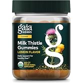 Gaia Herbs Milk Thistle Gummies, 60 Vegan Gummies, 30 Servings | Herbal Supplement with Antioxidant Support for Liver Health, Lemon Flavored*