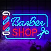 Barber Shop Neon Signs for Wall Decor, Barber Neon Lights Led Business Signs Suitable for Hair Salon Barber Art Decor Gift for Family, Friends and Boys, 16.73 * 10.4In