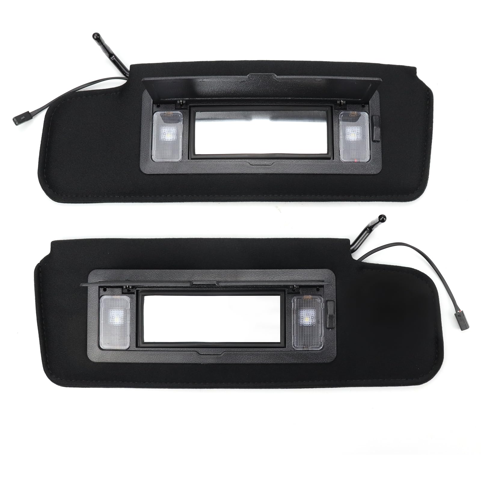 Photo 1 of 12459827 14081826 Pair Left Right Sun Visor Compatible with Chevy Corvette C4 1984-1996 8Cyl 5.7L with Vanity Mirror & LED Light