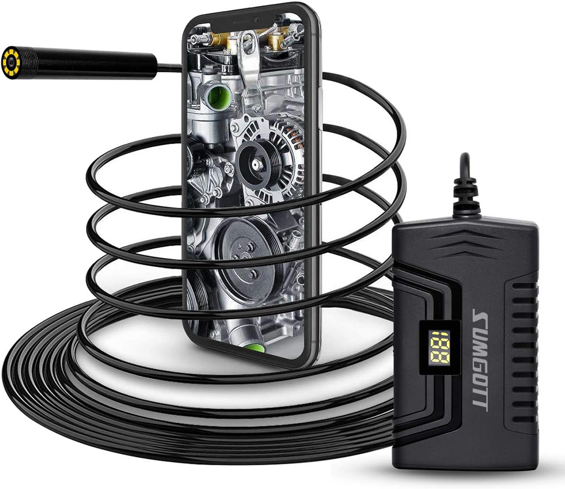 sumgott Endoscope, Wifi Inspection Camera, 1080P HD Wireless Borescope, Waterproof Snake Camera