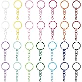 28 Pcs Colorful Little Lobster Clips Keychain with Swivel Clasps Hook Clips and Key Rings Metal Keychain Ring for DIY Craft Jewelry Making (Multicolour)
