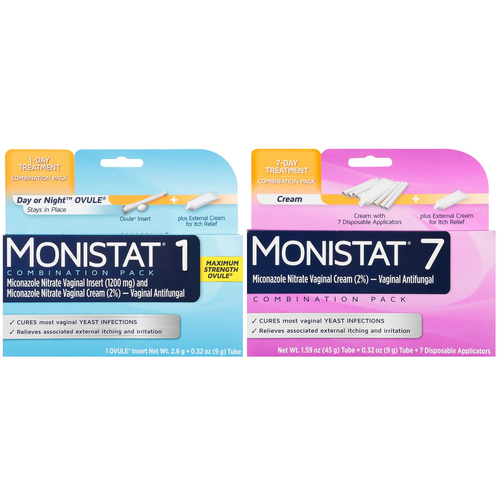 Mua 1Day Yeast Infection Treatment Ovule + Itch Cream Combination Pack and Monistat 7Day