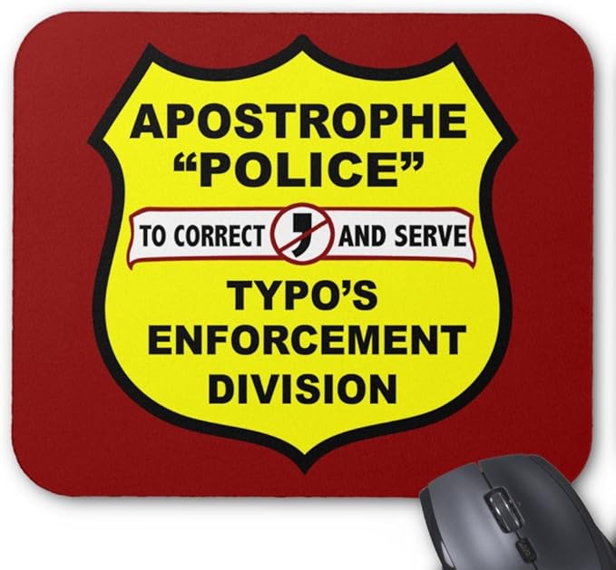 Amazon Co Jp Zazzle Grammar Policeアポストロフィマウスパッド パソコン 周辺機器