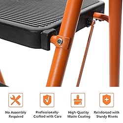 BOCOM 3 Step Ladder, Lightweight Portable Foldable