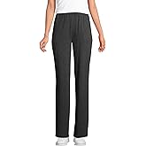 Lands' End Women's Relaxed Fit Sport Knit High Rise Pants - Soft Cotton Pull-On with Elastic Waist