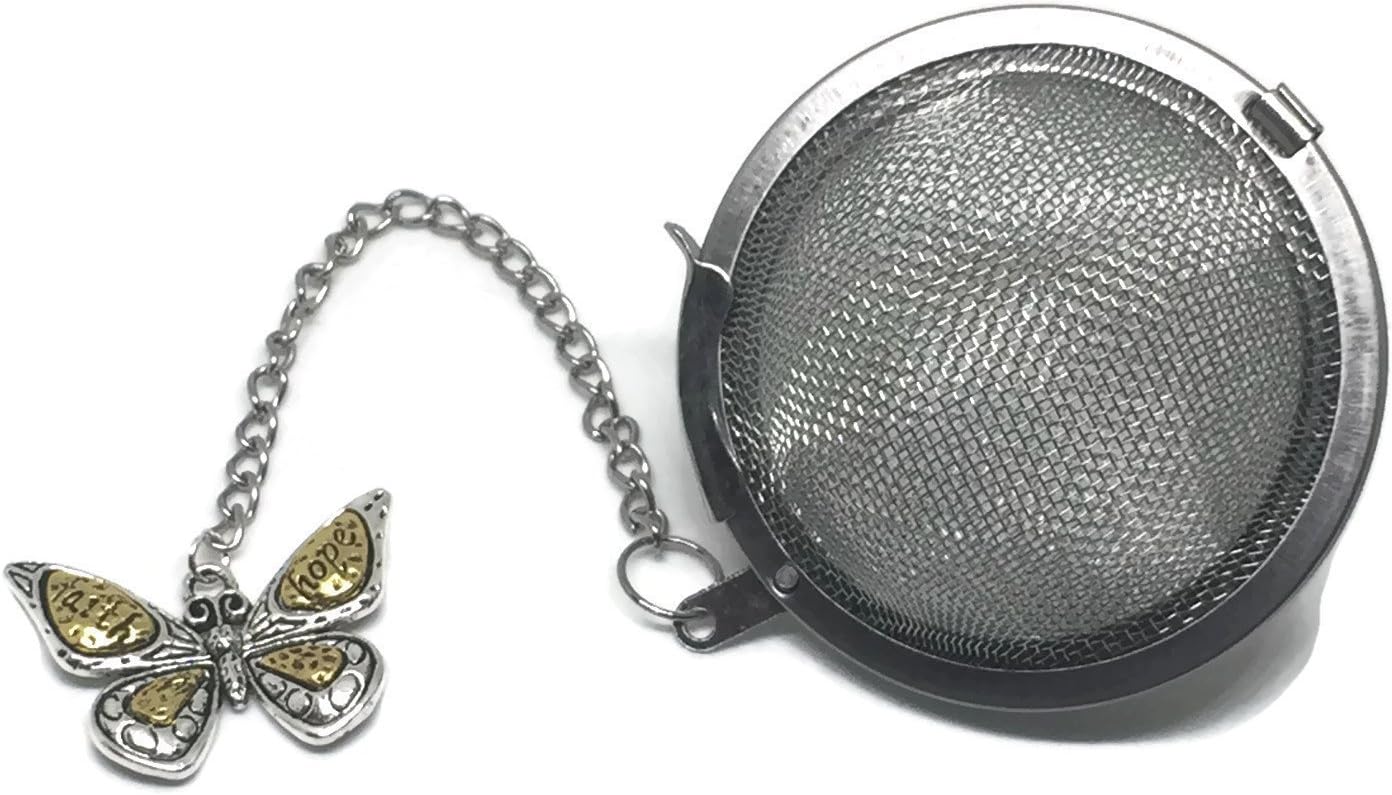 Tea Infuser Ball with Faith and Hope Butterfly Weight