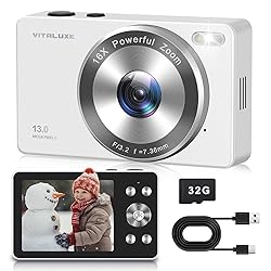 4K Digital Camera, VITALUXE FHD Kids Camera, Real