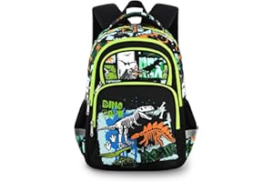 Cusangel Backpack for Boys Girls School Bookbags,Kindergarten Elementary Middle School Lightweight Waterproof Multifunctional Large Capacity for Backpack (16 inch Dinosaur Fun Prints)