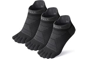 VWELL Toe Socks for Men/Women, COOLMAX Five Finger Socks, High Performance Athletic Toe Socks No Show (3Pairs)