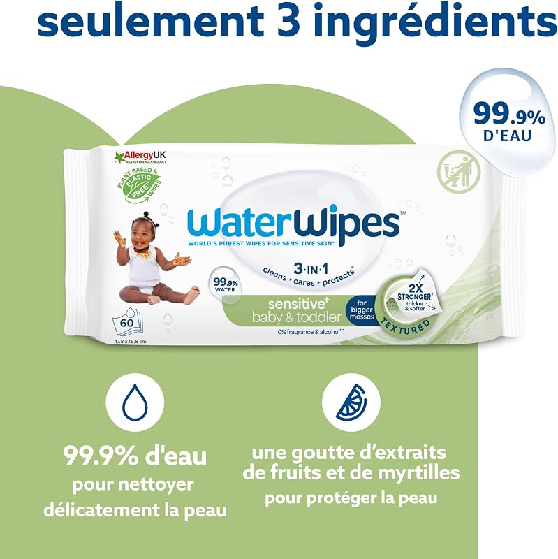 Peau Sensible+ Lingettes Visage et Mains, 12 Paquets