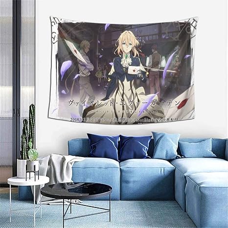 Amazon Co Jp ヴァイオレット エヴァーガーデン タペストリー ポスター 壁掛け 背景布 壁飾り 家 リビングルーム ベッドルーム 部屋 おしゃれ 100cm 150cm ホビー