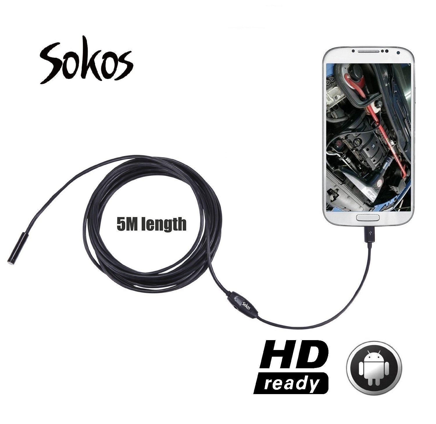 Inspection Camera, Snake Camera, Sokos Micro USB Borescope