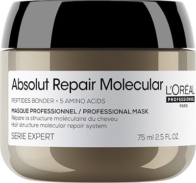 LOréal Professionnel Absolut Repair Molecular Professionelle konzentrierte Maske zur Reparatur von Haarschäden, für alle Arten von geschädigtem Haar, 75 ml