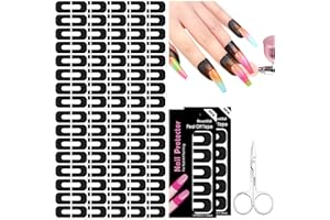 SAVILAND Nail Polish Protector for Fingers: 100PCS U V Protection U-Shaped Nail Protector Cuticle Protector for Nails Painting Peel Off Nails Tape for Airbrush Gel Polish Nail Art
