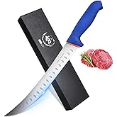 DRAGON RIOT Premium Butcher Breaking Knife, 10 Inch Curved Cimeter Knife-Meat Trimming Butcher Knife Turkey Carving German Stainless Steel with Fibre Handle