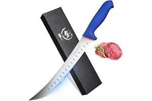 DRAGON RIOT Premium Butcher Breaking Knife, 10 Inch Curved Cimeter Knife-Meat Knife Made by German Stainless Steel with Fibre