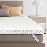 Colvay 3 Inch Gel Memory Foam Mattress Topper Queen Size for Back Pain, Cooling Mattress Pad Bed Topper with Removable and Washable Bamboo Cover, CertiPUR-US & Oeko-Tex Certified – White