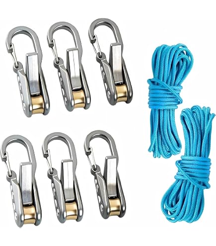 Lot De 6 Tendeurs à Came Avec 2 Paracordes – Réglage Rapide Pour Bâches, Tentes Et Auvents, Métal Robuste