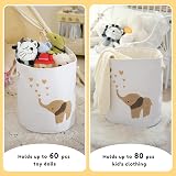 INough Baby Laundry Basket Canvas 58L Collapsible Drawstring Elephant view 3