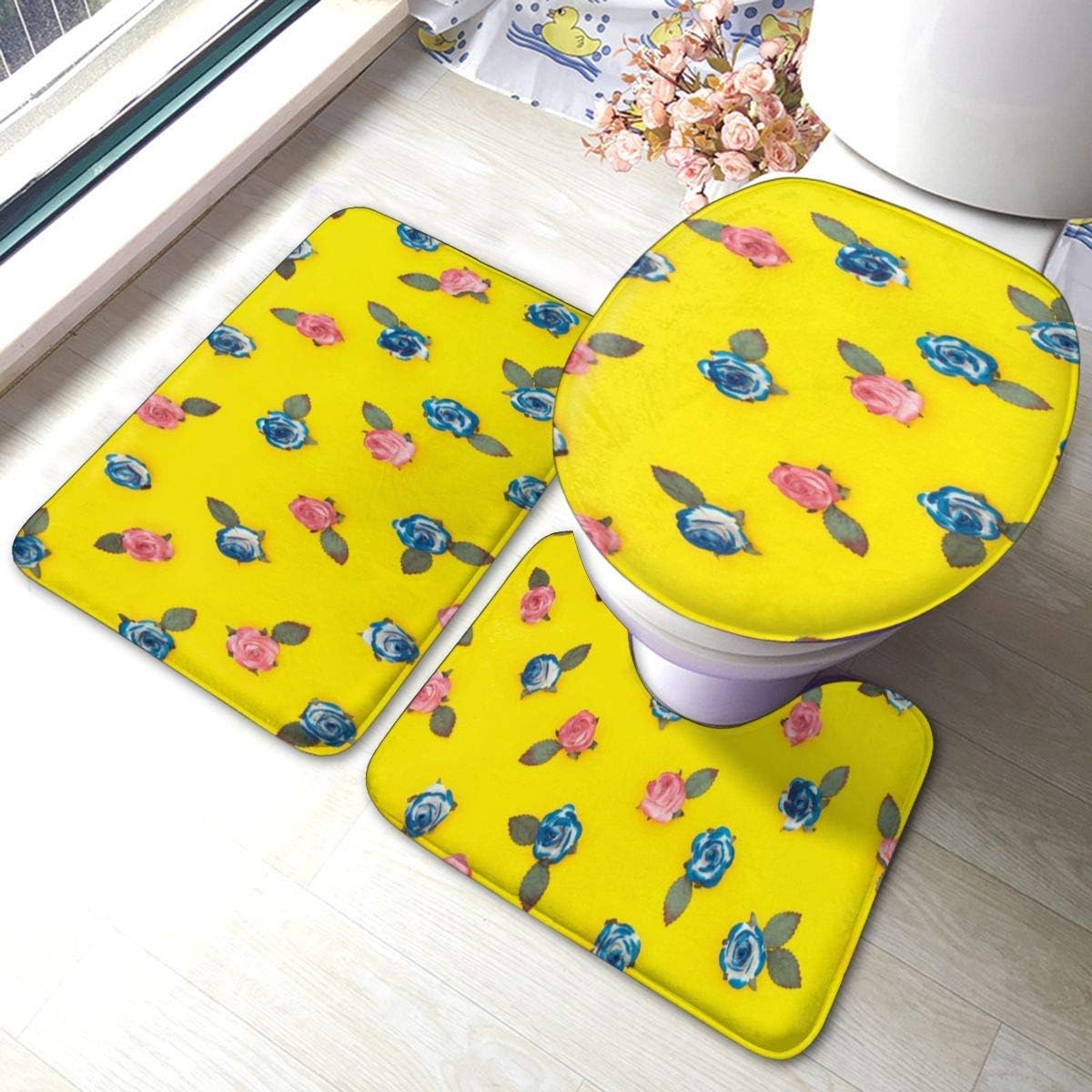 RedBeans Anti-Rutsch-Badvorleger, 3-teiliges Flanell-Badezimmerteppich