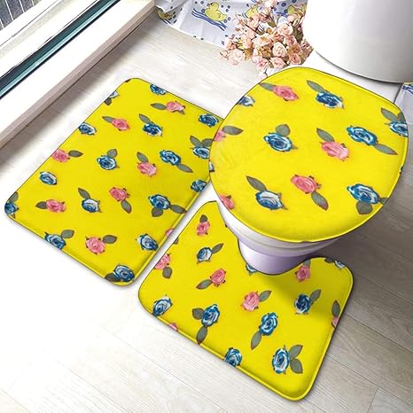 RedBeans Anti-Rutsch-Badvorleger, 3-teiliges Flanell-Badezimmerteppich