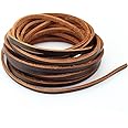 LolliBeads ™ Heavy Duty Strong 4 mm Genuine Leather Cord Braiding String for Jewelry Making Craft DIY Assorted Color Dark Brown 5 Meters (5+ Yards)