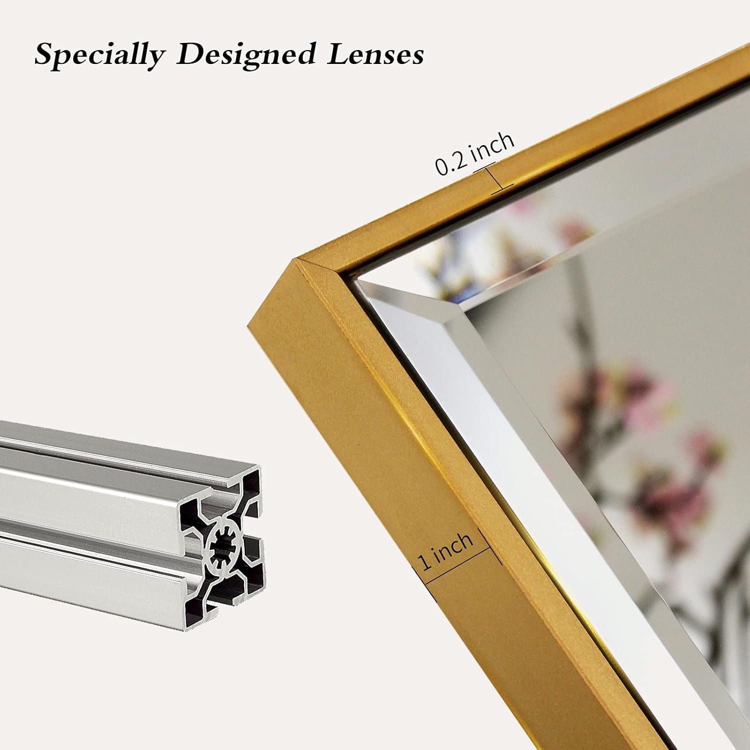 BEAUTYPEAK Full Length Mirror 21" x 64" Body Dressing Standing Hanging or Leaning Against Rectangle Floor Wall Mirrors Aluminum Alloy Wall-Mounted for Bedroom Bathroom Dorm Wall Decor, Gold: Kitchen & Dining