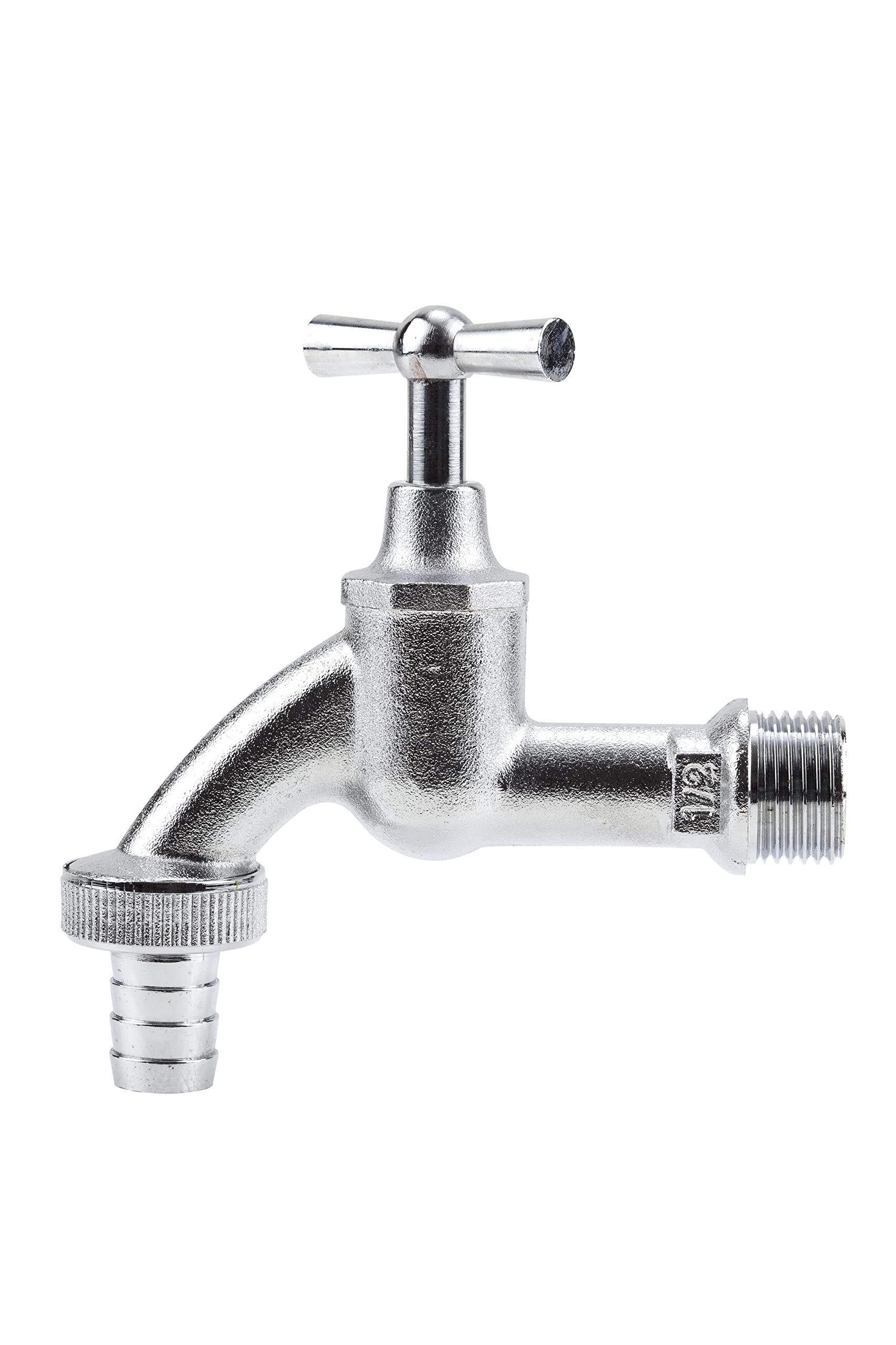GARDENA faucet with Hose: Chrome Water crane For indoor And Outdoor, 21 mm (1/2 ") - Thread, For 13 mm (1/2") - Tubing (7330-20)
