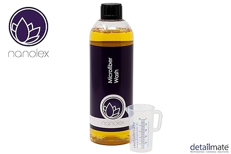 detailmate Set zur Wäsche von Mikrofasertüchern aus Nanolex Microfaser Waschmittel Microfiber Wash 750ml Messbecher 50 ml