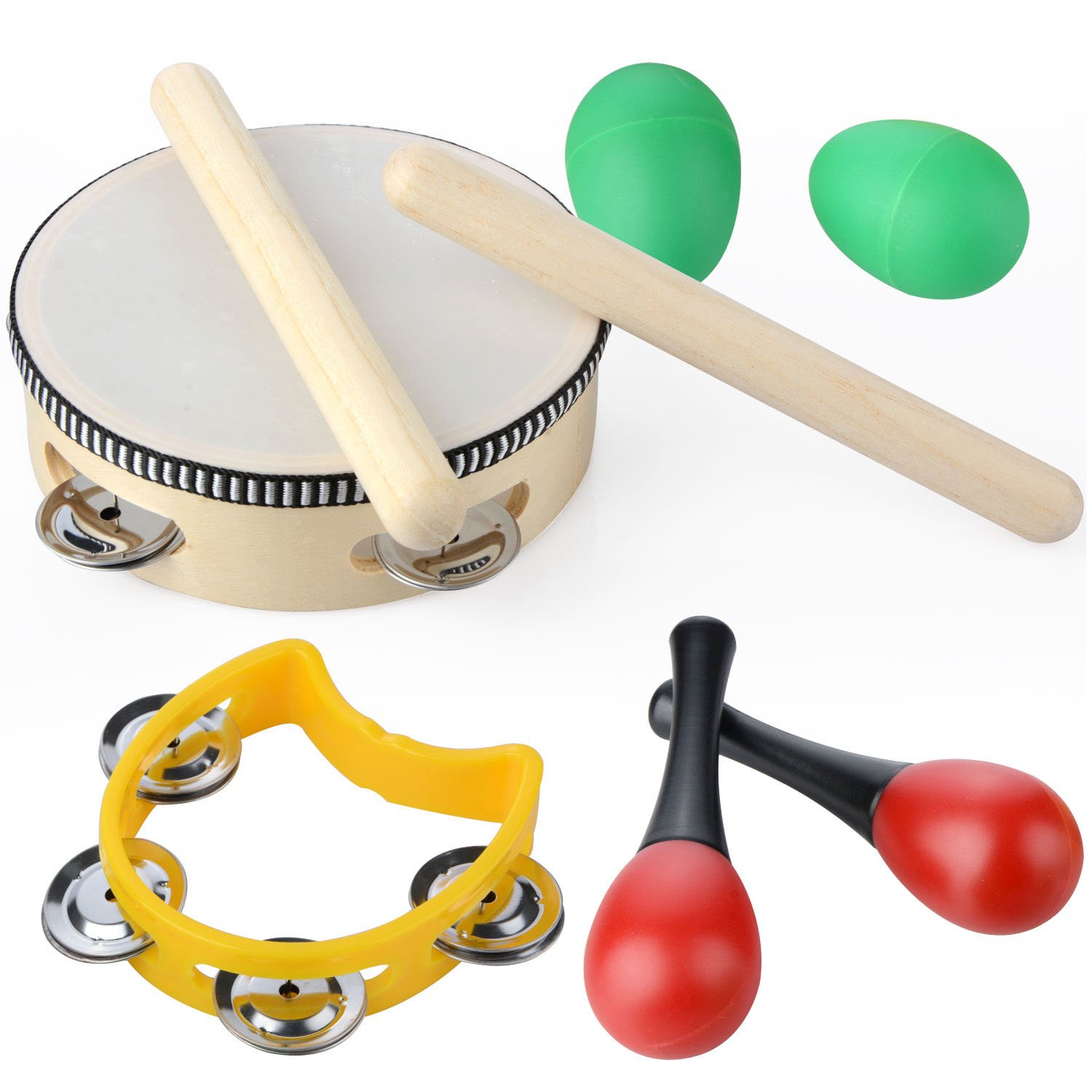 MUITOBOM 20 Pcs Toddler & Baby Musical Instruments Set – Percussion Toy Fun Toddlers Toys Wooden Xylophone Glockenspiel Toy Rhythm Band Set, Percussion Set for Kids of All Ages