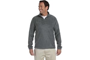 Harriton 8 Oz. Quarter-Zip Fleece Pullover, 4XL, Charcoal