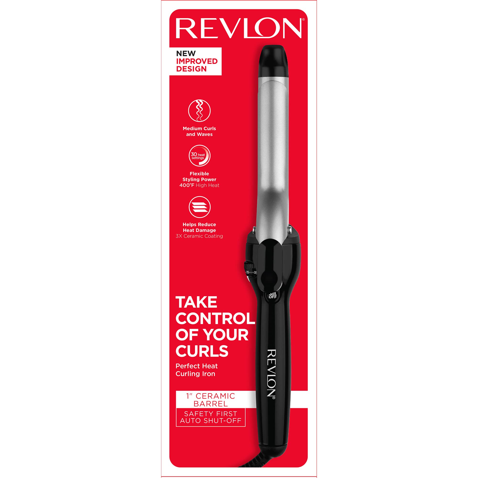 REVLON Perfect Heat Triple Ceramic Curling Iron | For Silky Smooth Medium Curls (1 in)