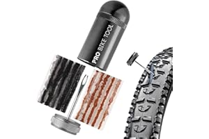 PRO BIKE TOOL Tubeless Bike Tyre Repair Kit – for MTB and Road Bicycle Tyres – Fix a Puncture or Flat, Fast – Tackle Set Includes Storage Canister, Plugger Tool and Plugs