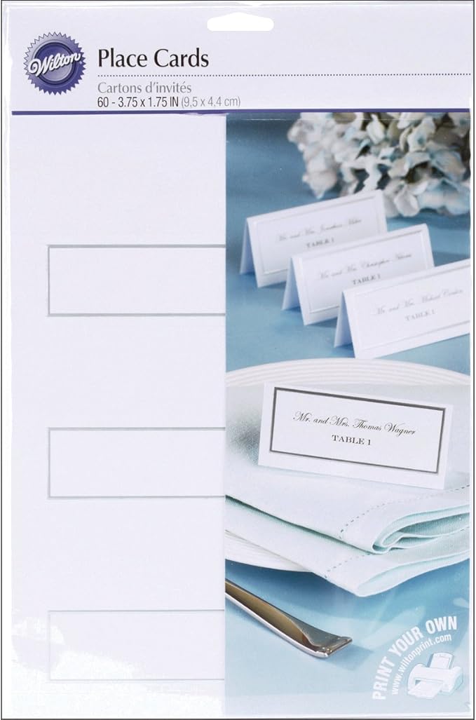 Wilton Silver Border Place Cards Amazon.ca Home & Kitchen