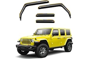 DEEJECSUN in-Channel Window Visors Rain Guards Fit for Jeep Wrangler JL 2018-2025/Gladiator 2020-2025 Extra Durable Window Deflectors Vent Shades Visors Exterior Car Accessories - 4 pcs