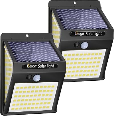 litogo 2 Pack 140LED Solar Motion Lights 270° Waterproof Outdoor Security