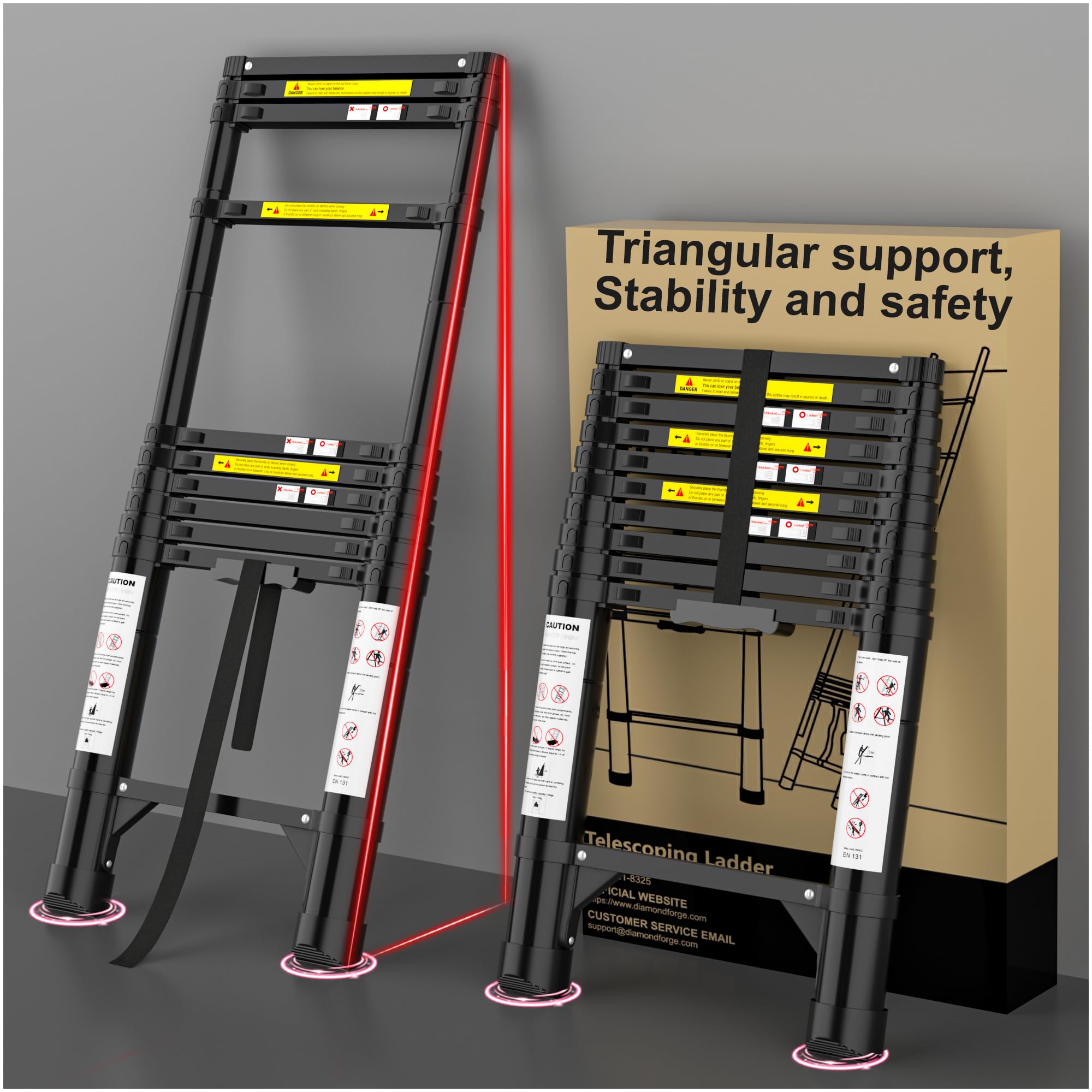 10.5 FT Telescoping Extension Ladder
