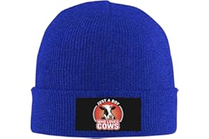 ARCVVRSB Just A Boy Who Loves Cows Beanie Hat for Men Women Warm Cozy Knitted Caps Winter Beanie