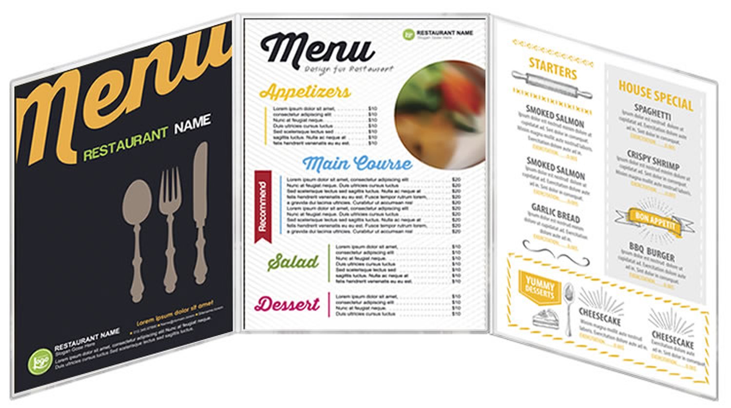 24 Menu Covers • 8.5" Wide x 11" Tall • 100 USAMade