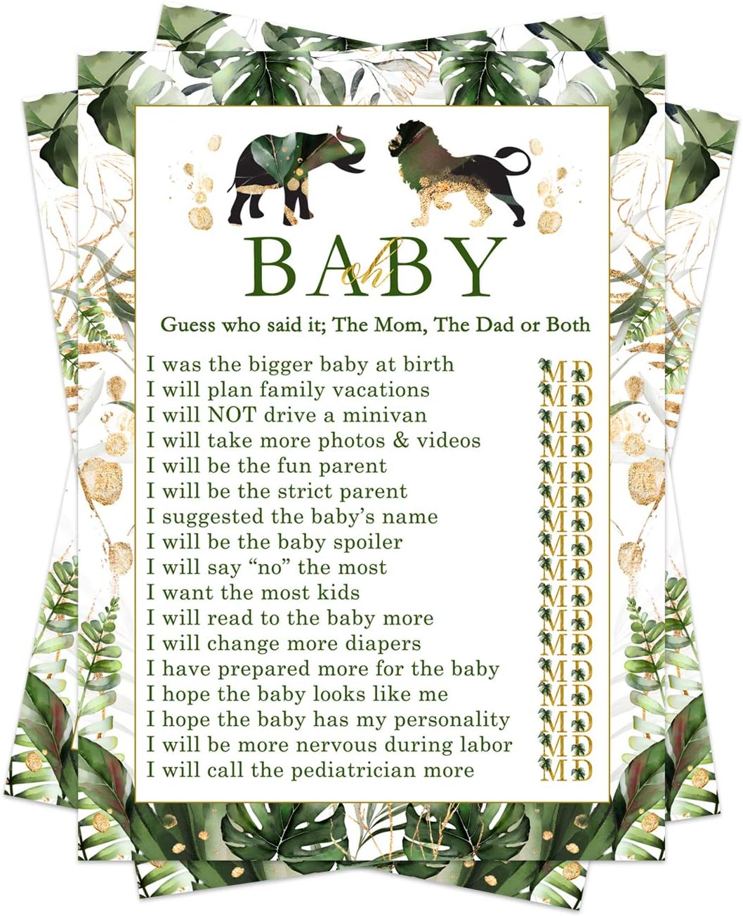 safari baby shower games
